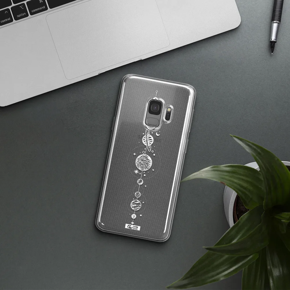 Solar System Line Art Samsung S9 Clear TPU Case