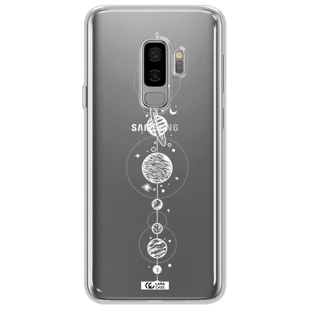 Solar System Line Art Samsung S9 Plus Clear TPU Case