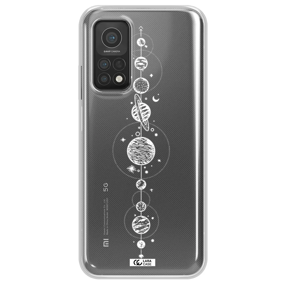 Solar System Line Art Xiaomi Mi 10T Clear TPU Case