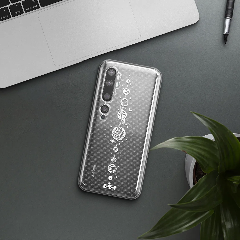 Solar System Line Art Xiaomi Mi Note 10 Clear TPU Case