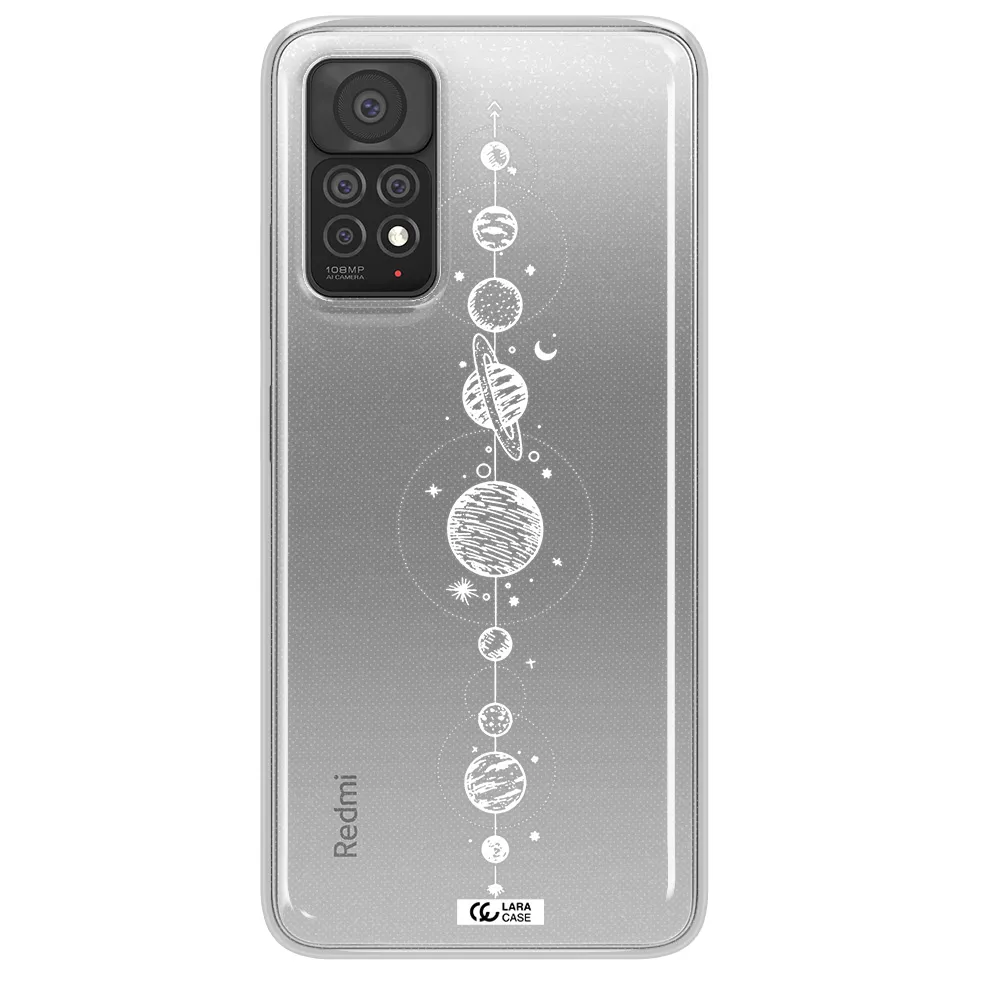 Solar System Line Art Xiaomi Note 11 Pro Clear TPU Case