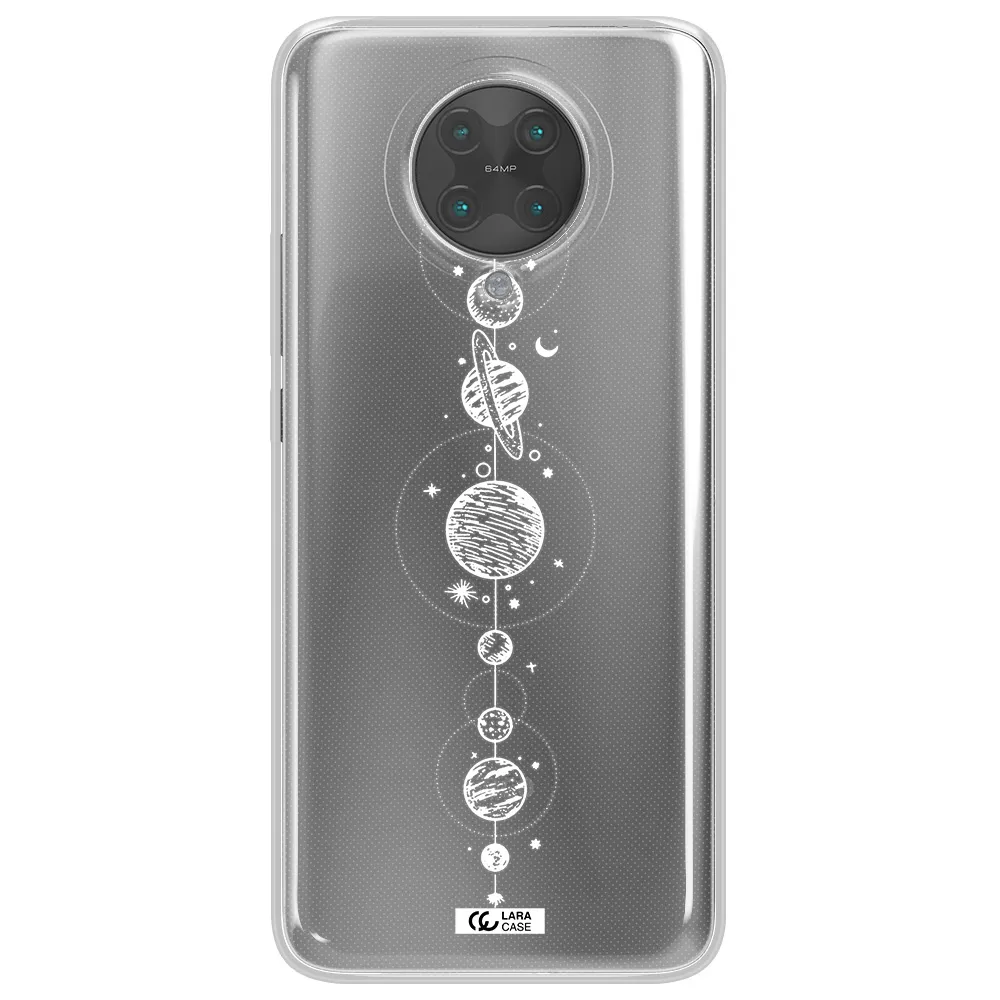 Solar System Line Art Xiaomi Poco F2 Pro Clear TPU Case