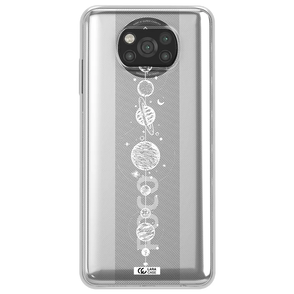 Solar System Line Art Xiaomi Poco X3 Clear TPU Case