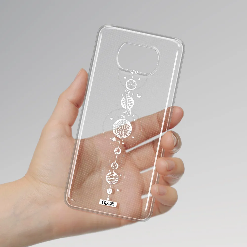 Solar System Line Art Xiaomi Poco X3 Clear TPU Case