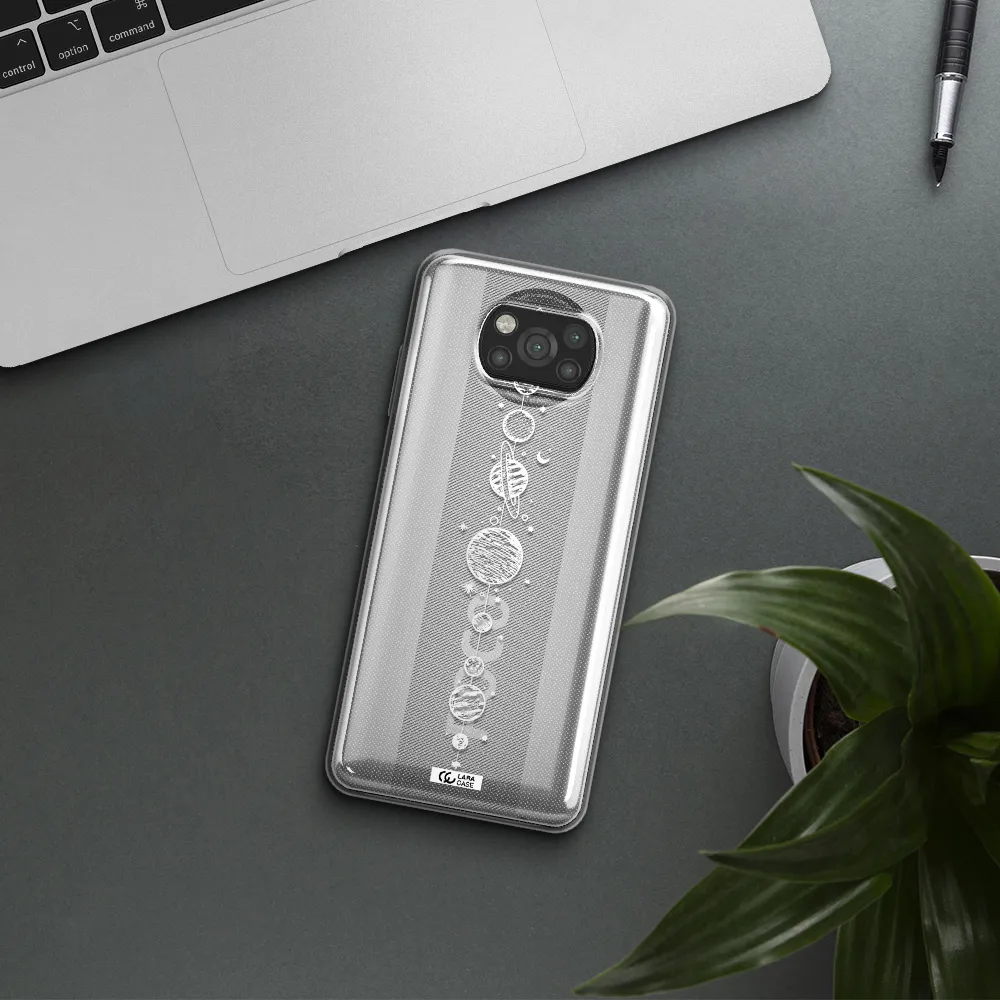 Solar System Line Art Xiaomi Poco X3 Clear TPU Case