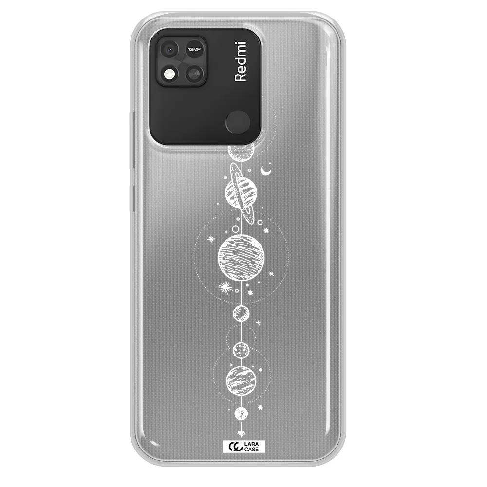 Solar System Line Art Xiaomi Redmi 10A Clear TPU Case
