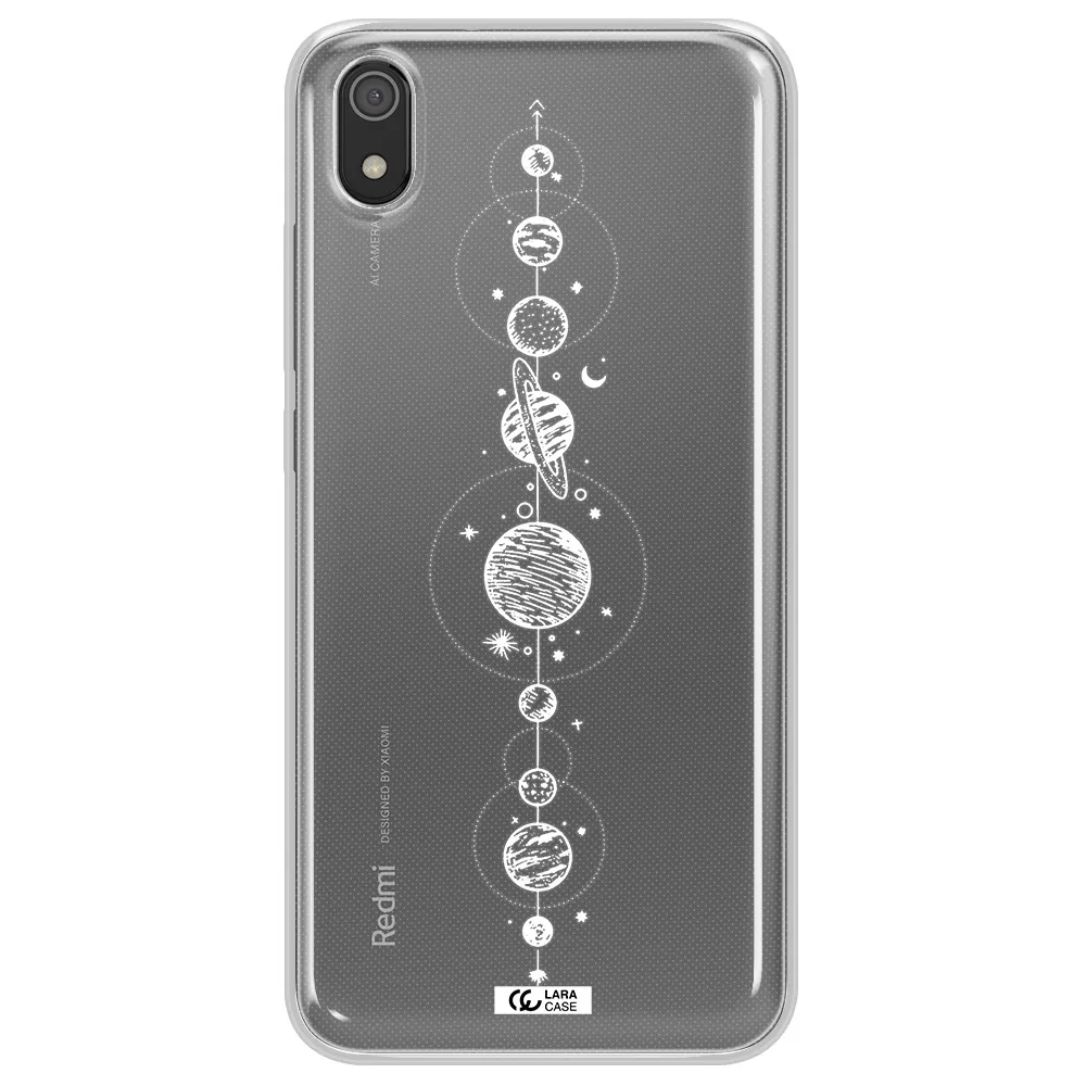 Solar System Line Art Xiaomi Redmi 7A Clear TPU Case