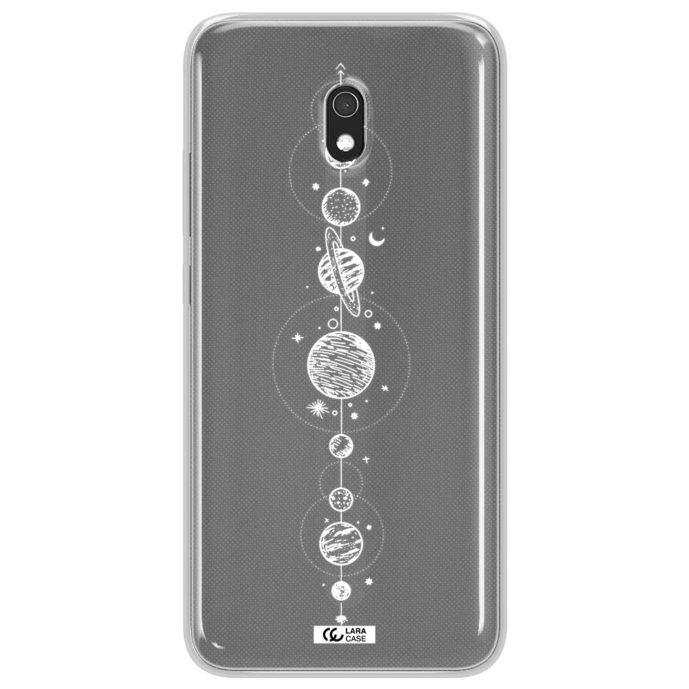 Solar System Line Art Xiaomi Redmi 8A Clear TPU Case