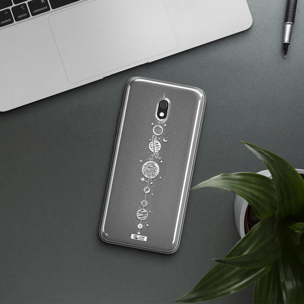 Solar System Line Art Xiaomi Redmi 8A Clear TPU Case