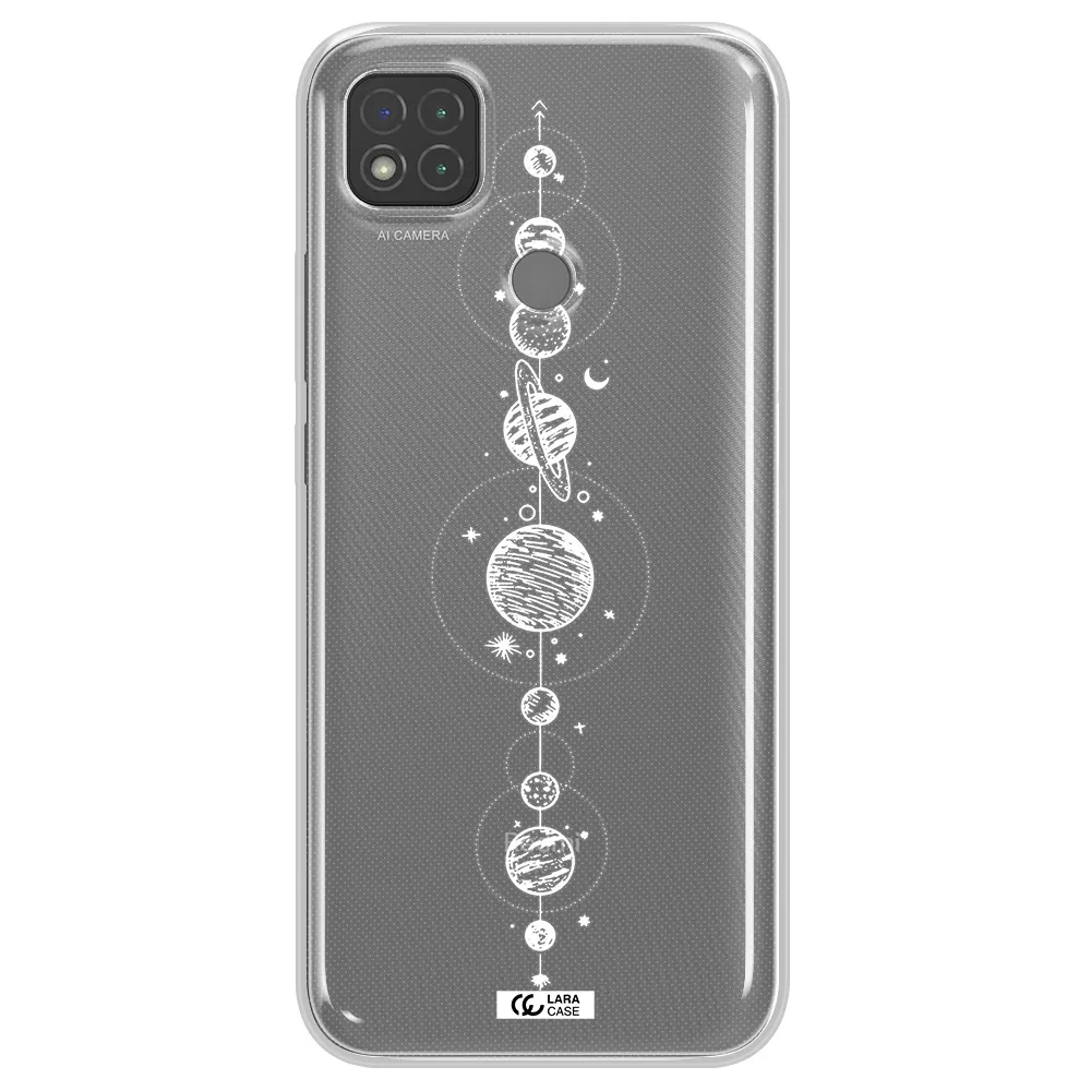 Solar System Line Art Xiaomi Redmi 9C Clear TPU Case