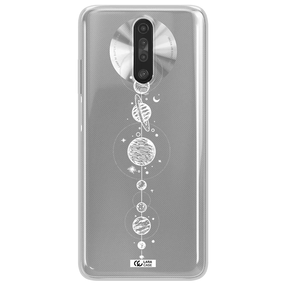 Solar System Line Art Xiaomi Redmi K30 Clear TPU Case