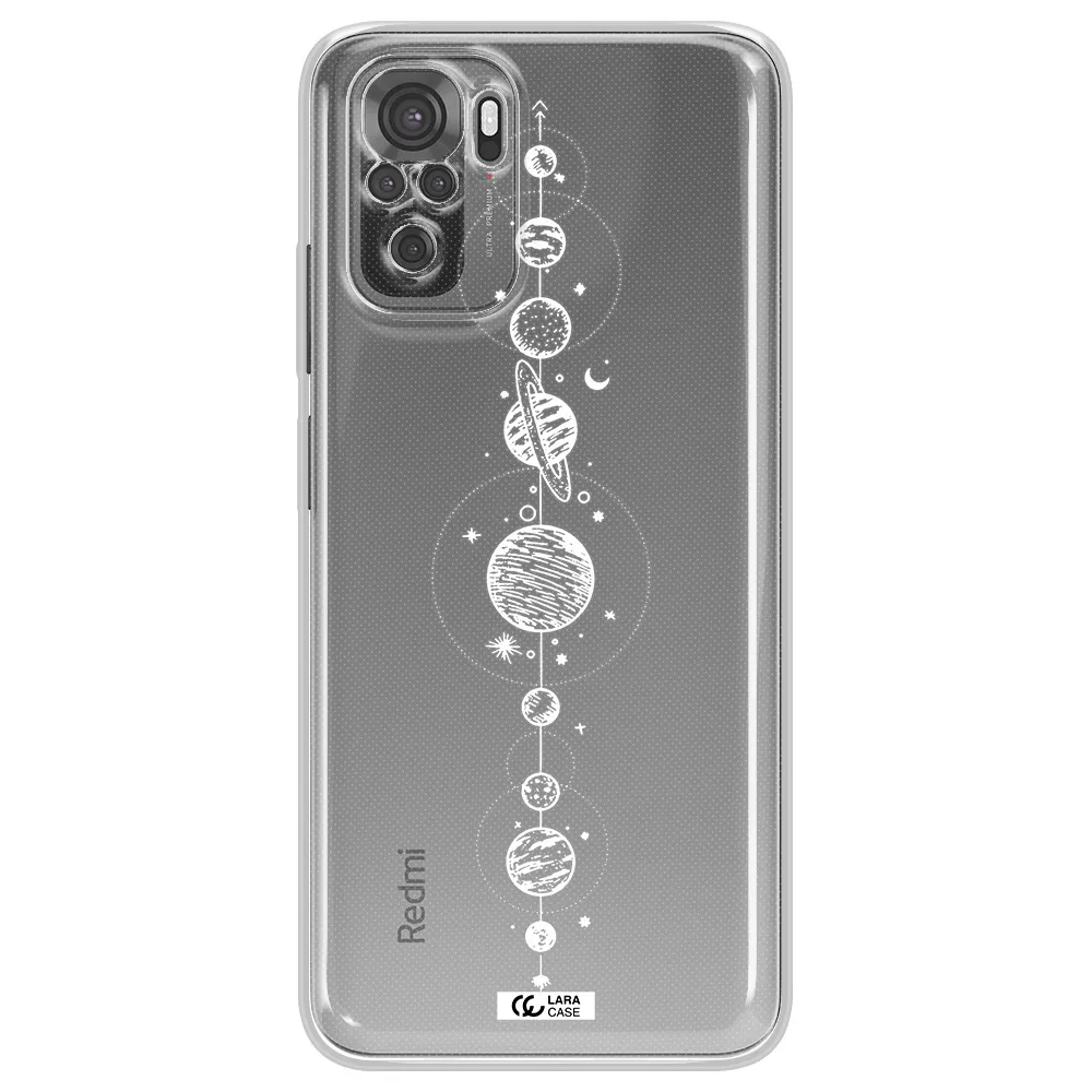 Solar System Line Art Xiaomi Redmi Note 10S Clear Tpu Case