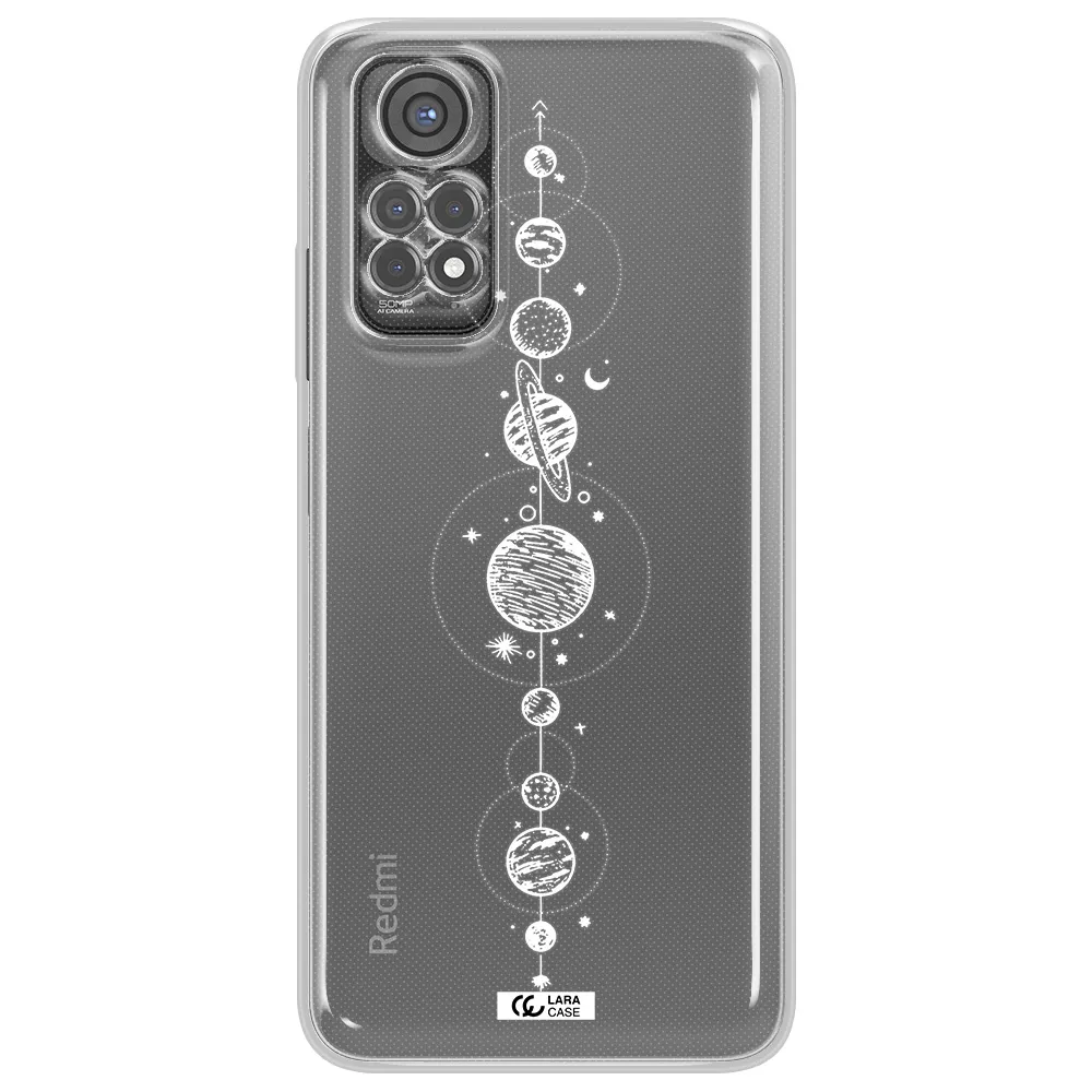 Solar System Line Art Xiaomi Redmi Note 11S Clear Tpu Case