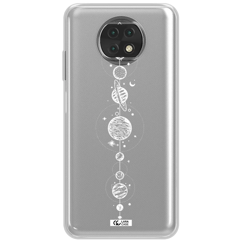 Solar System Line Art Xiaomi Redmi Note 9T Clear Tpu Case