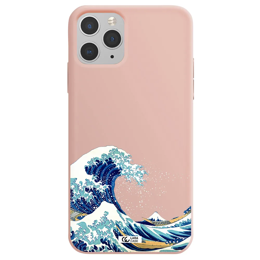 Great Wave Apple iPhone 11 pro Silicone pastel pink Case