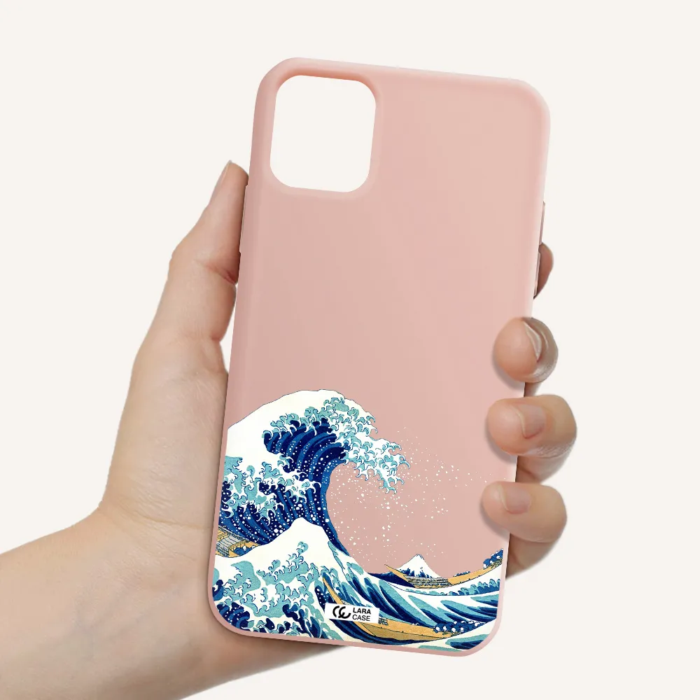 Great Wave Apple iPhone 11 Silicone pastel pink Case