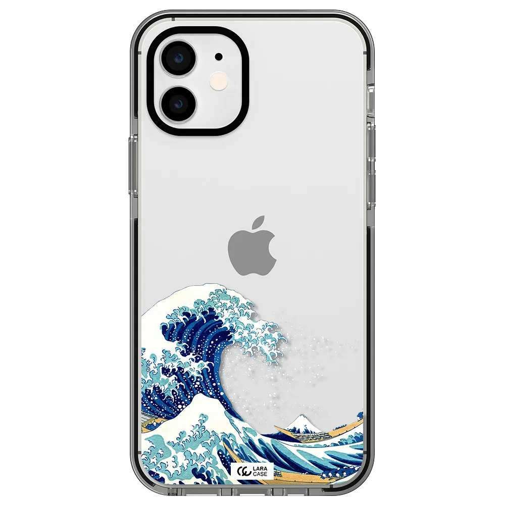 Great Wave Apple iPhone 12 impact black border Case