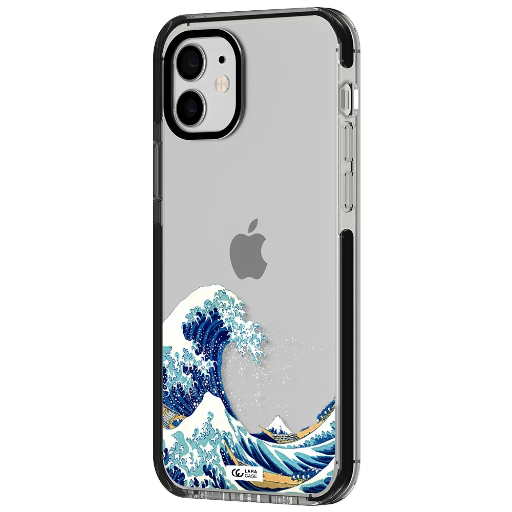 Great Wave Apple iPhone 12 impact black border Case