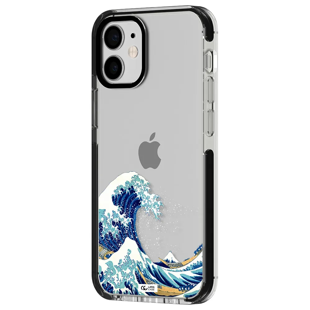Great Wave Apple iPhone 12 mini impact black border Case