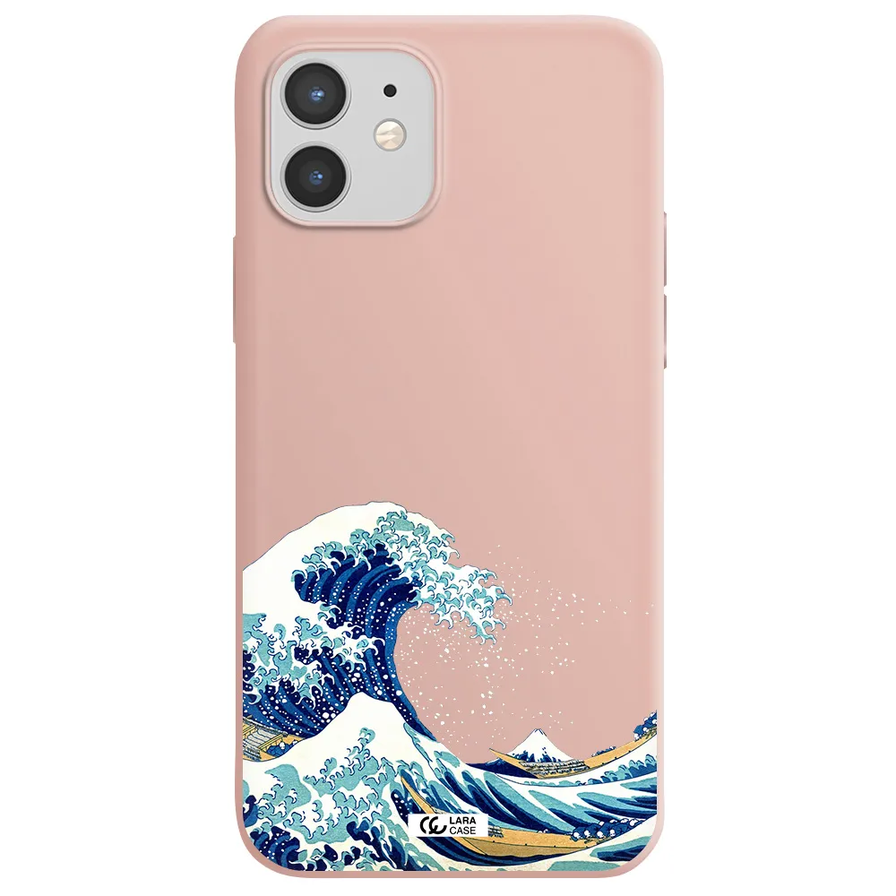Great Wave Apple iPhone 12 mini Silicone pastel pink Case