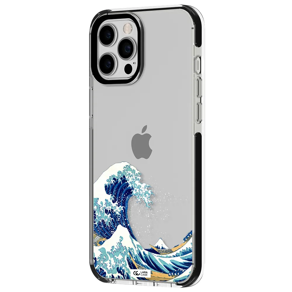 Great Wave Apple iPhone 12 pro max impact black border Case
