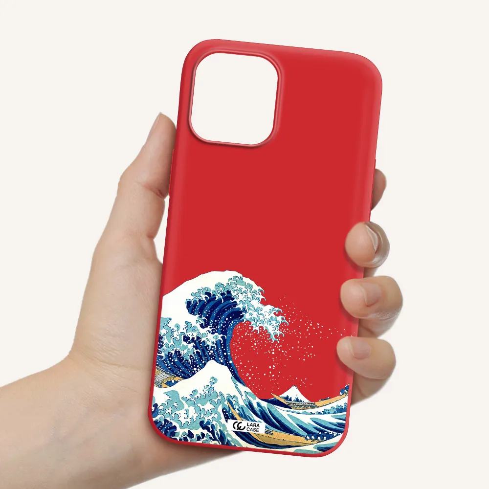 Great Wave Apple iPhone 12 pro max Silicone Imperial Red Case