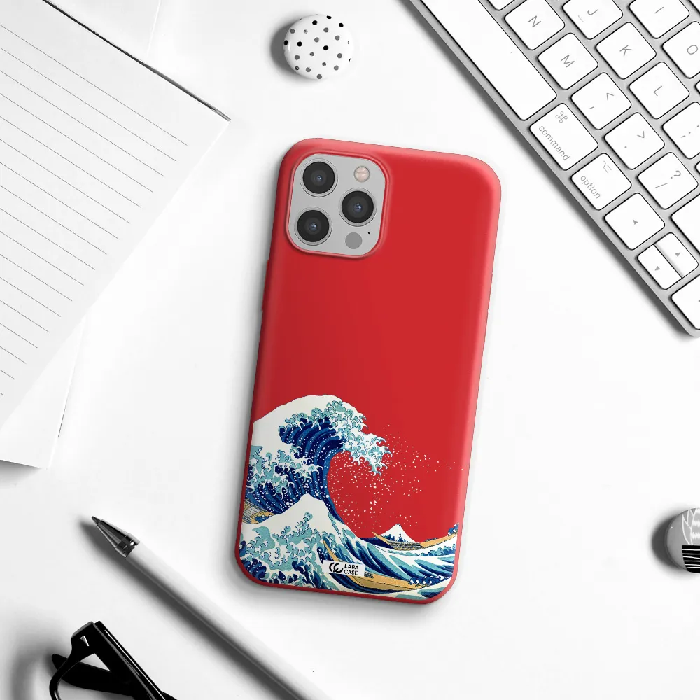 Great Wave Apple iPhone 12 pro max Silicone Imperial Red Case