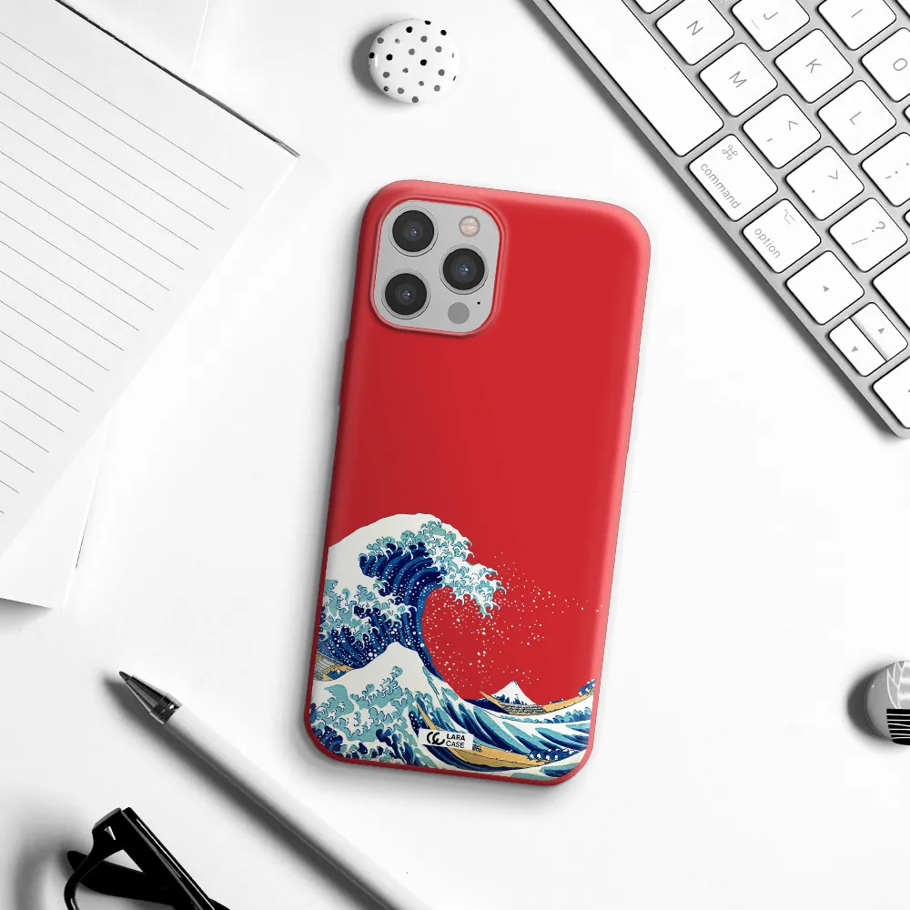 Great Wave Apple iPhone 12 pro Silicone Imperial Red Case