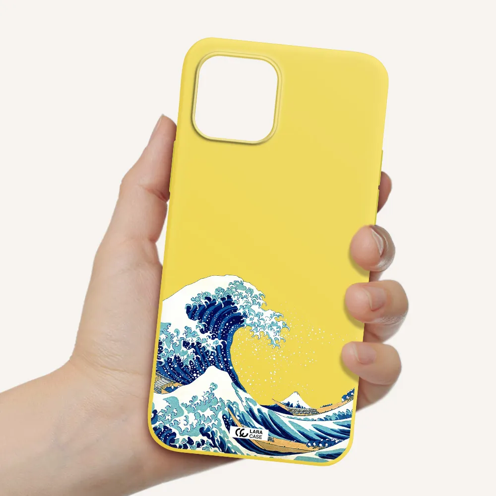 Great Wave Apple iPhone 12 Silicone canary yellow Case