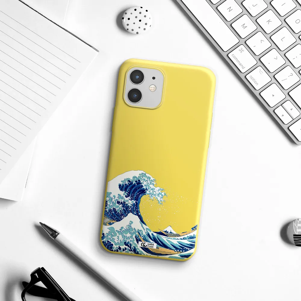 Great Wave Apple iPhone 12 Silicone canary yellow Case