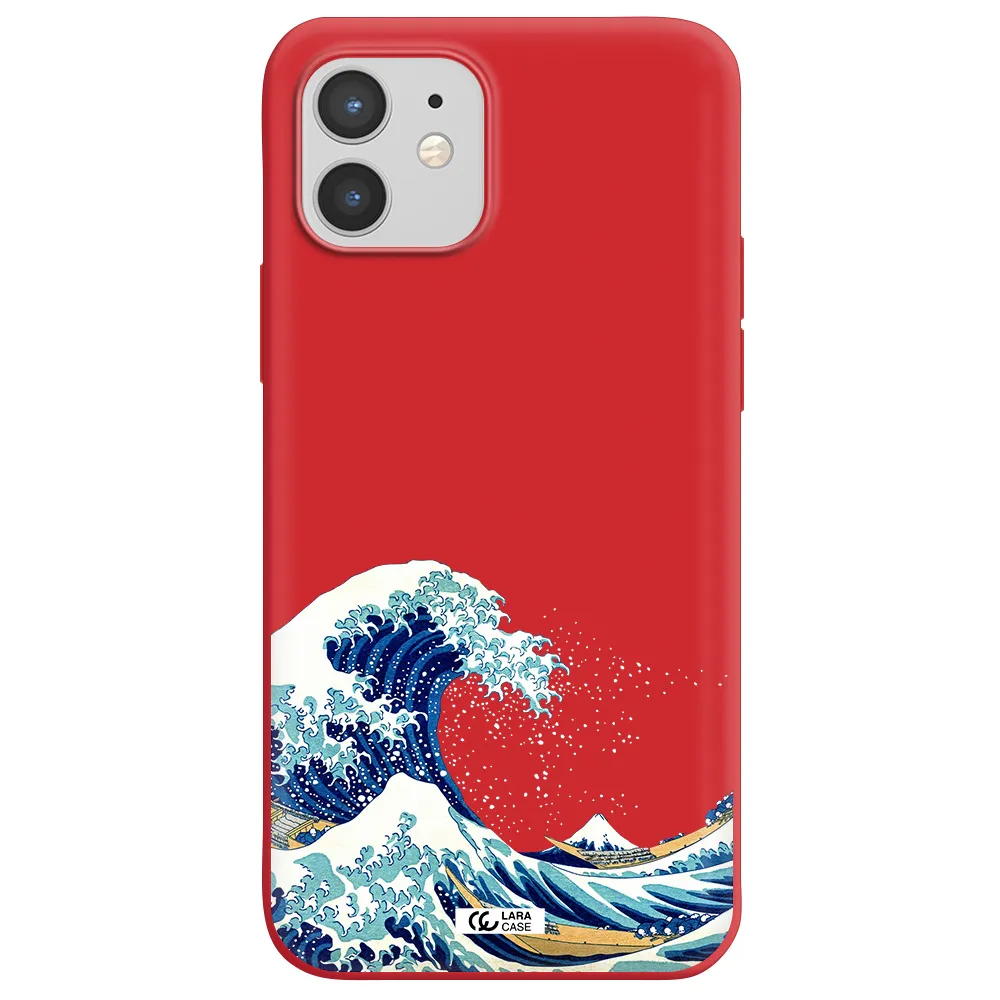 Great Wave Apple iPhone 12 Silicone Imperial Red Case