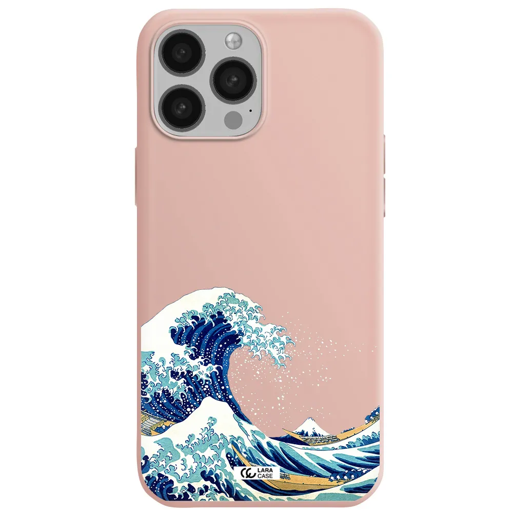 Great Wave Apple iPhone 13 Pro Max Silicone pastel pink Case