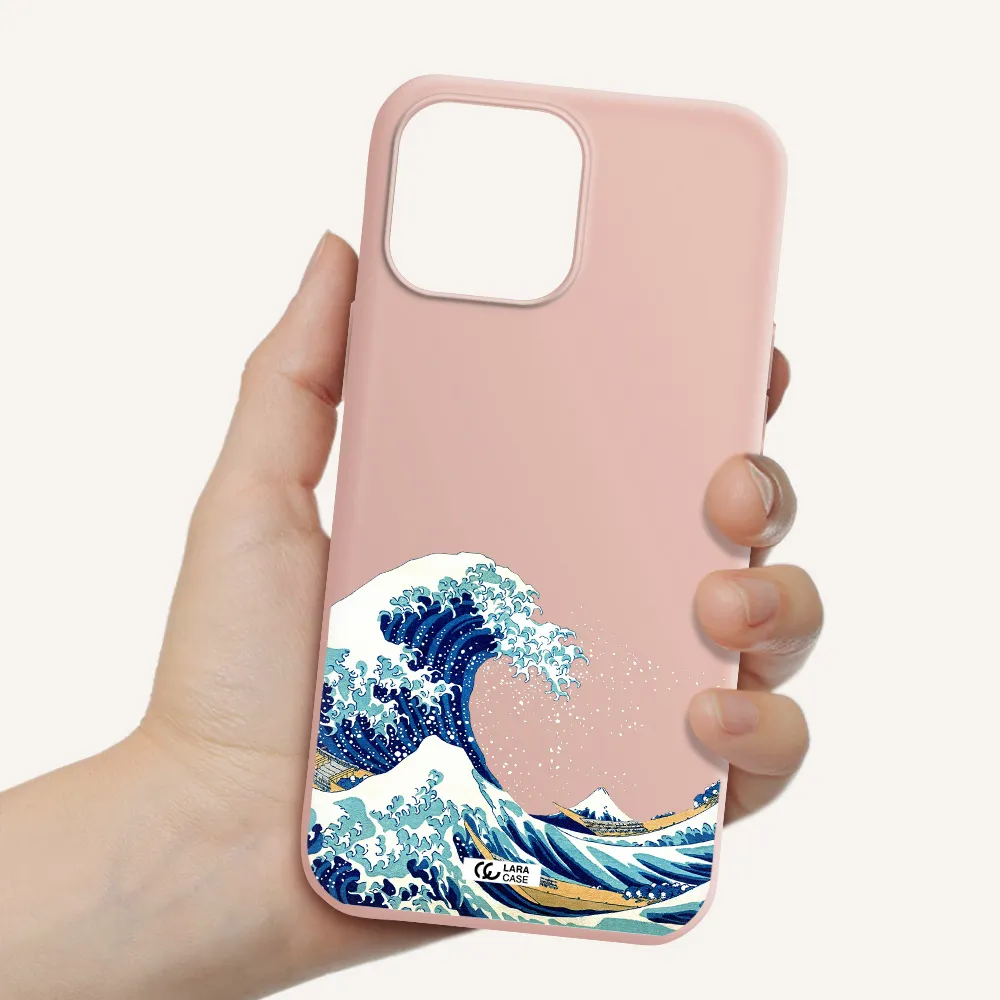 Great Wave Apple iPhone 13 Pro Max Silicone pastel pink Case