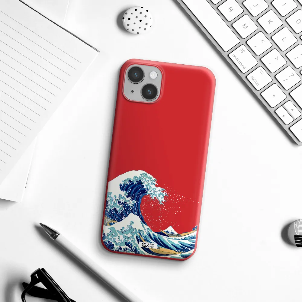 Great Wave Apple iPhone 14 plus Silicone Imperial Red Case