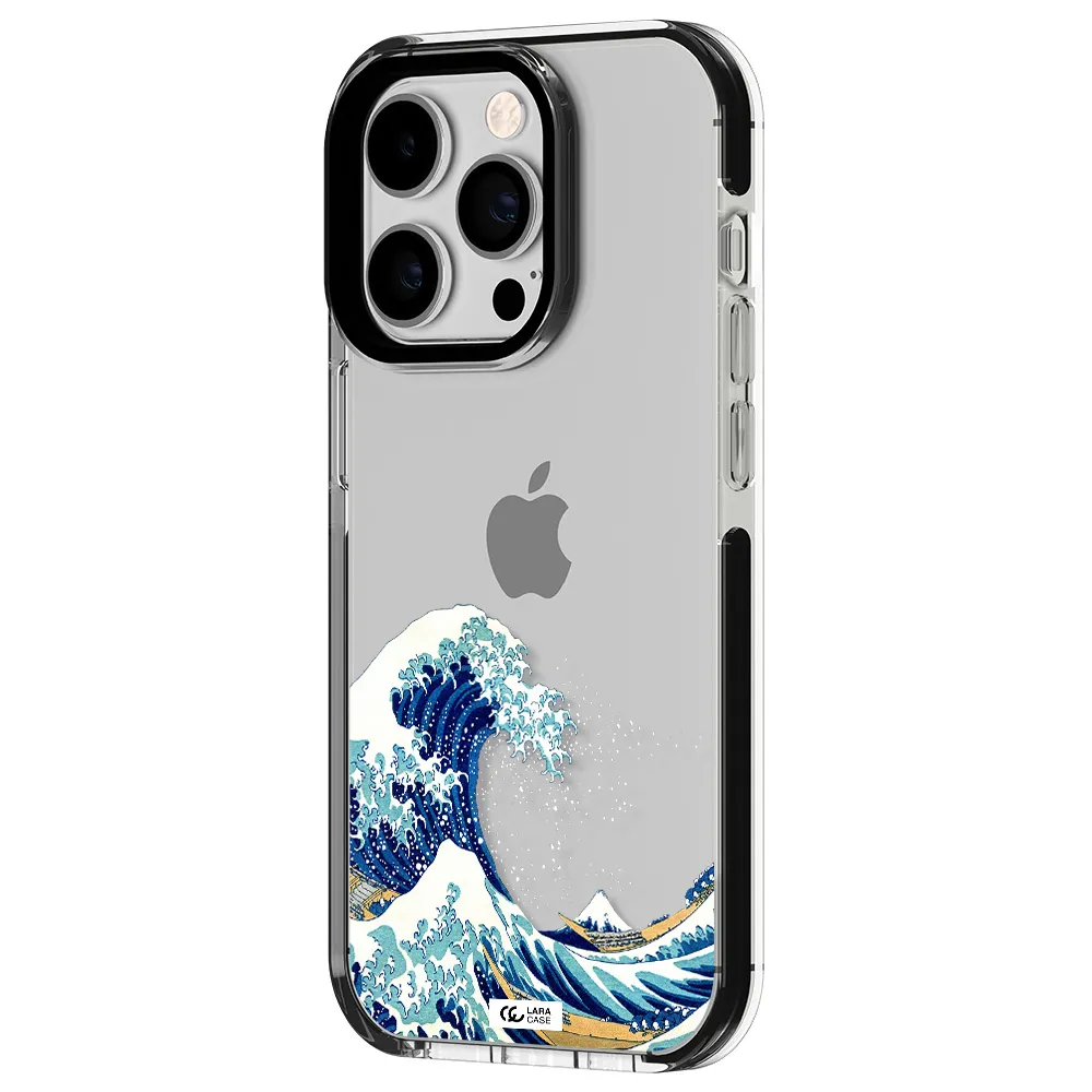 Great Wave Apple iPhone 14 pro impact black border Case