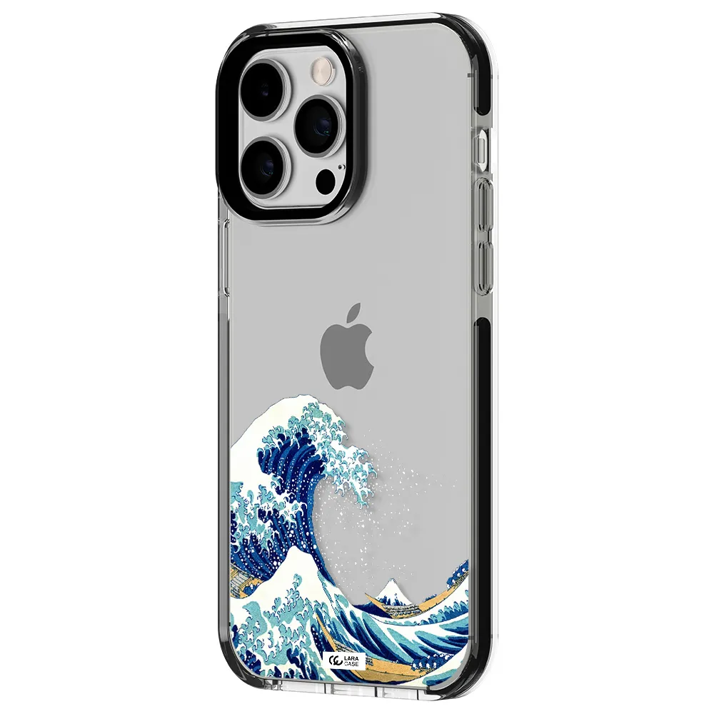 Great Wave Apple iPhone 14 pro max impact black border Case