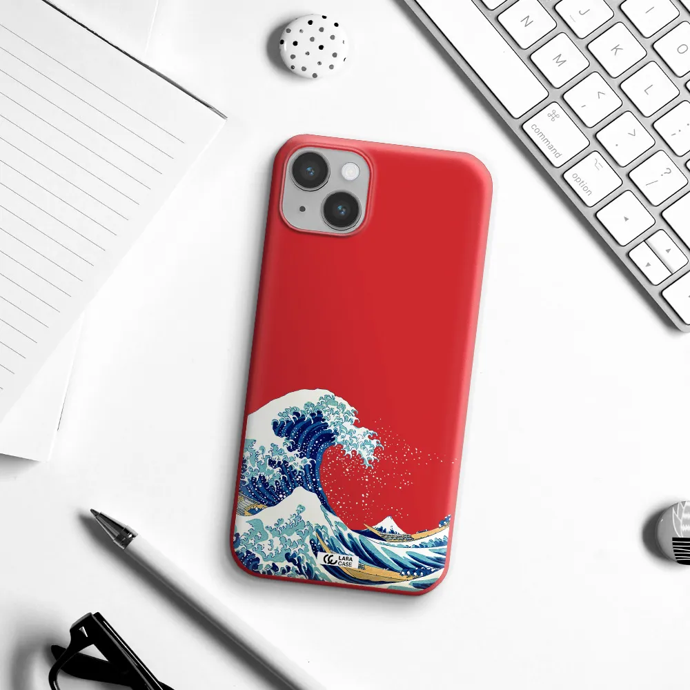 Great Wave Apple iPhone 14 Silicone Imperial Red Case