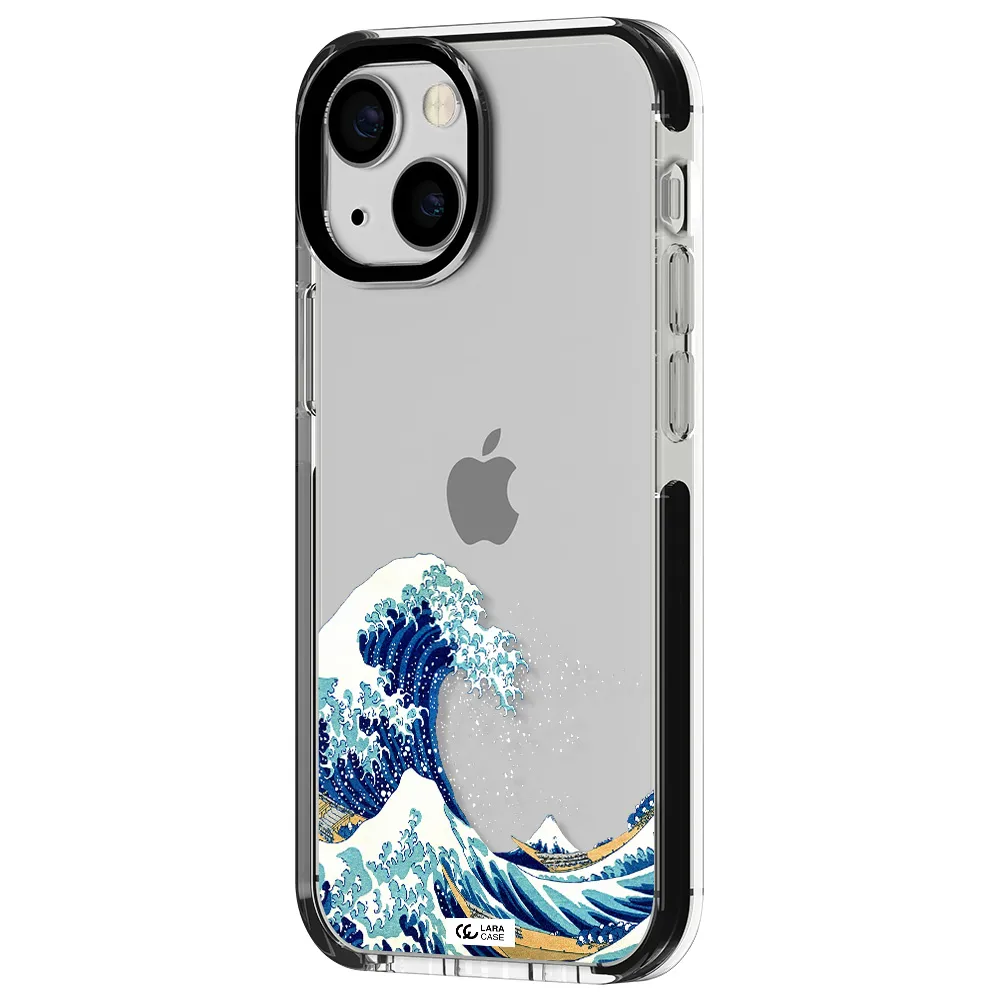 Great Wave Apple iPhone 15 impact black border Case