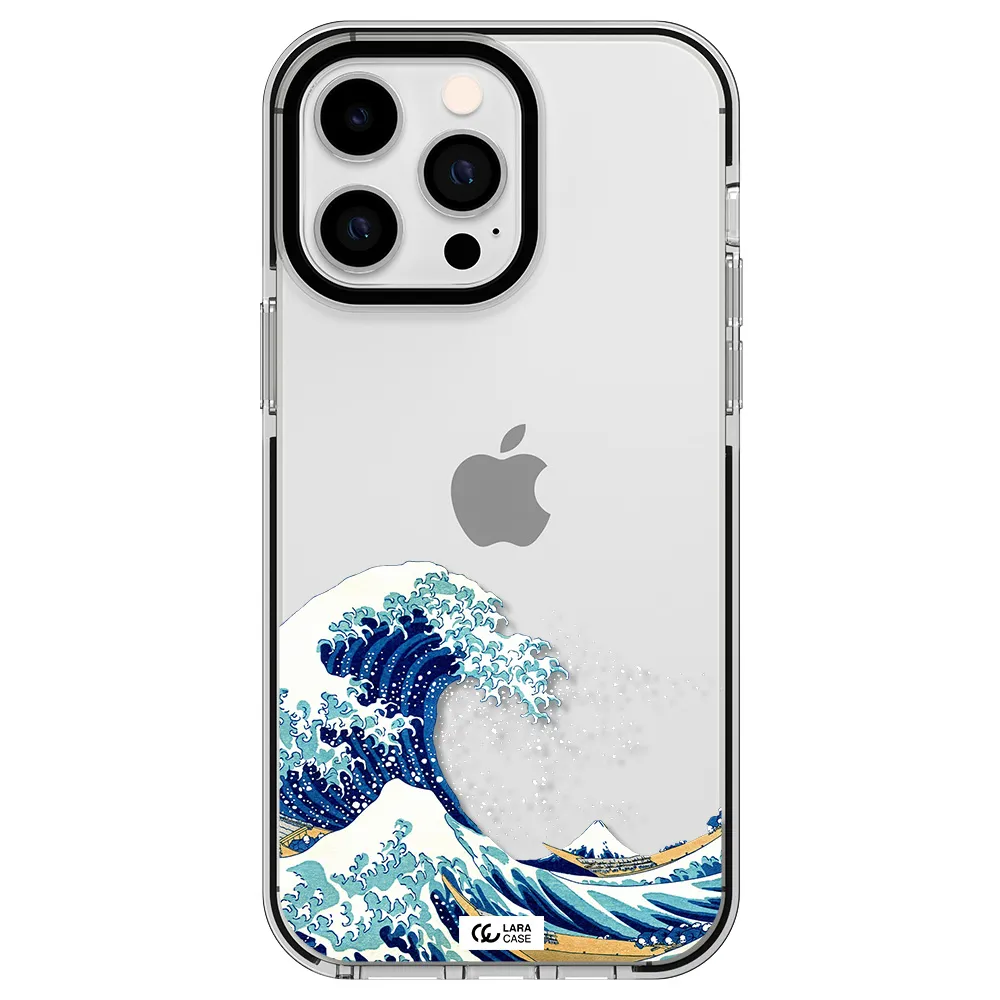 Great Wave Apple iPhone 15 Pro impact black border Case