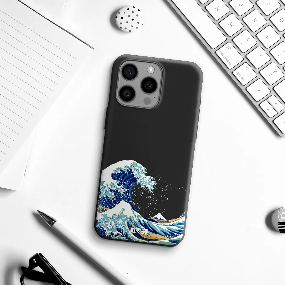 Great Wave Apple Iphone 15 Pro max Silicone black Case