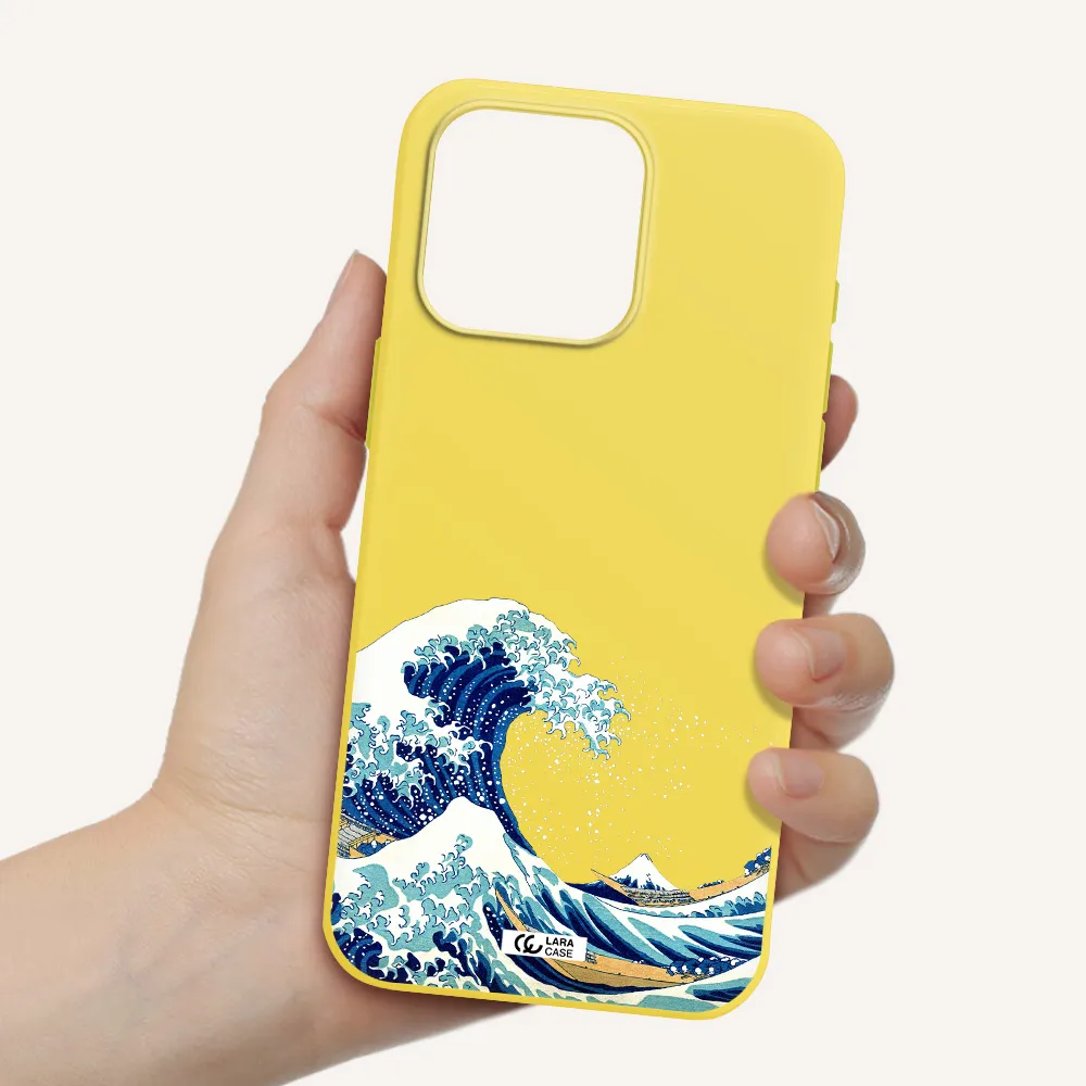 Great Wave Apple Iphone 15 Pro max Silicone canary yellow Case