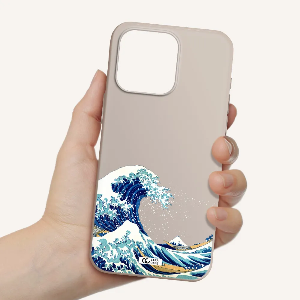 Great Wave Apple Iphone 15 Pro max Silicone Stone Case