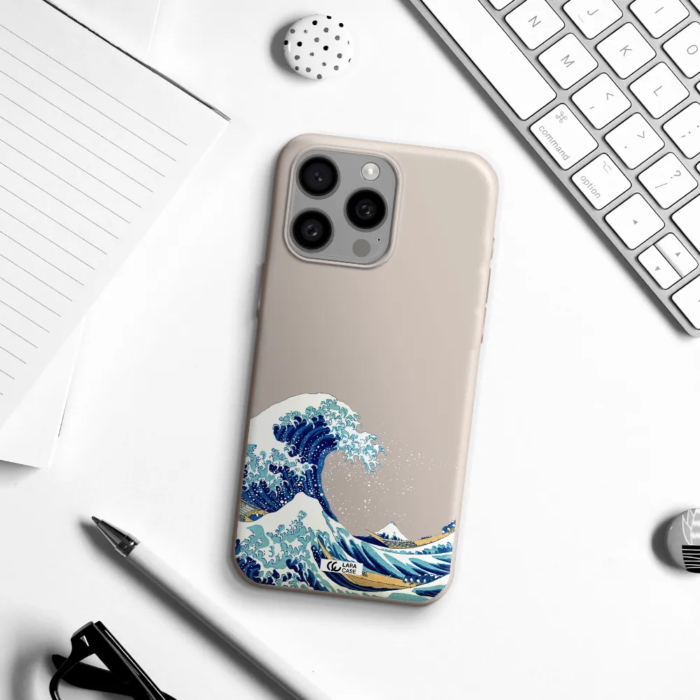 Great Wave Apple Iphone 15 Pro max Silicone Stone Case