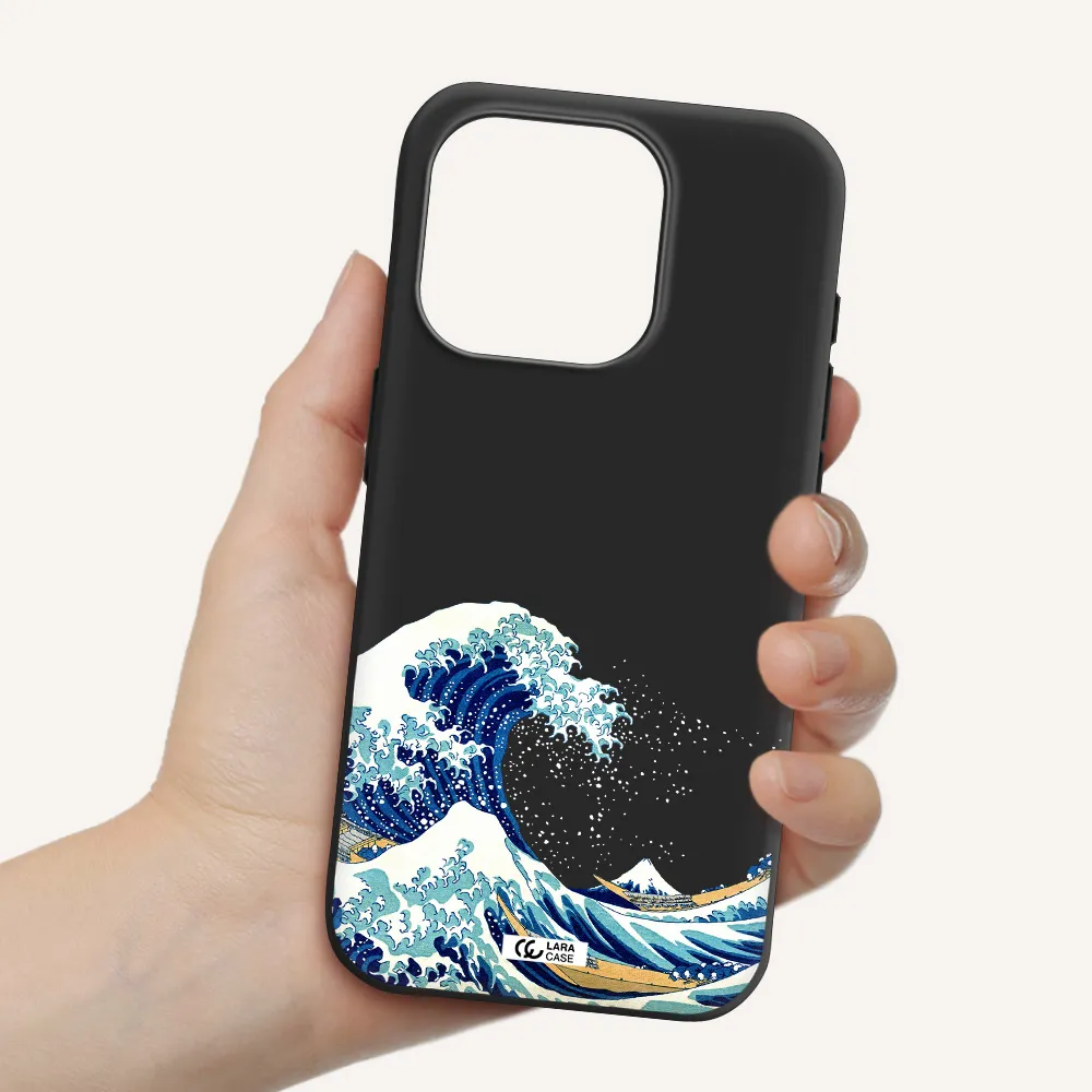 Great Wave Apple Iphone 15 Pro Silicone Black Case