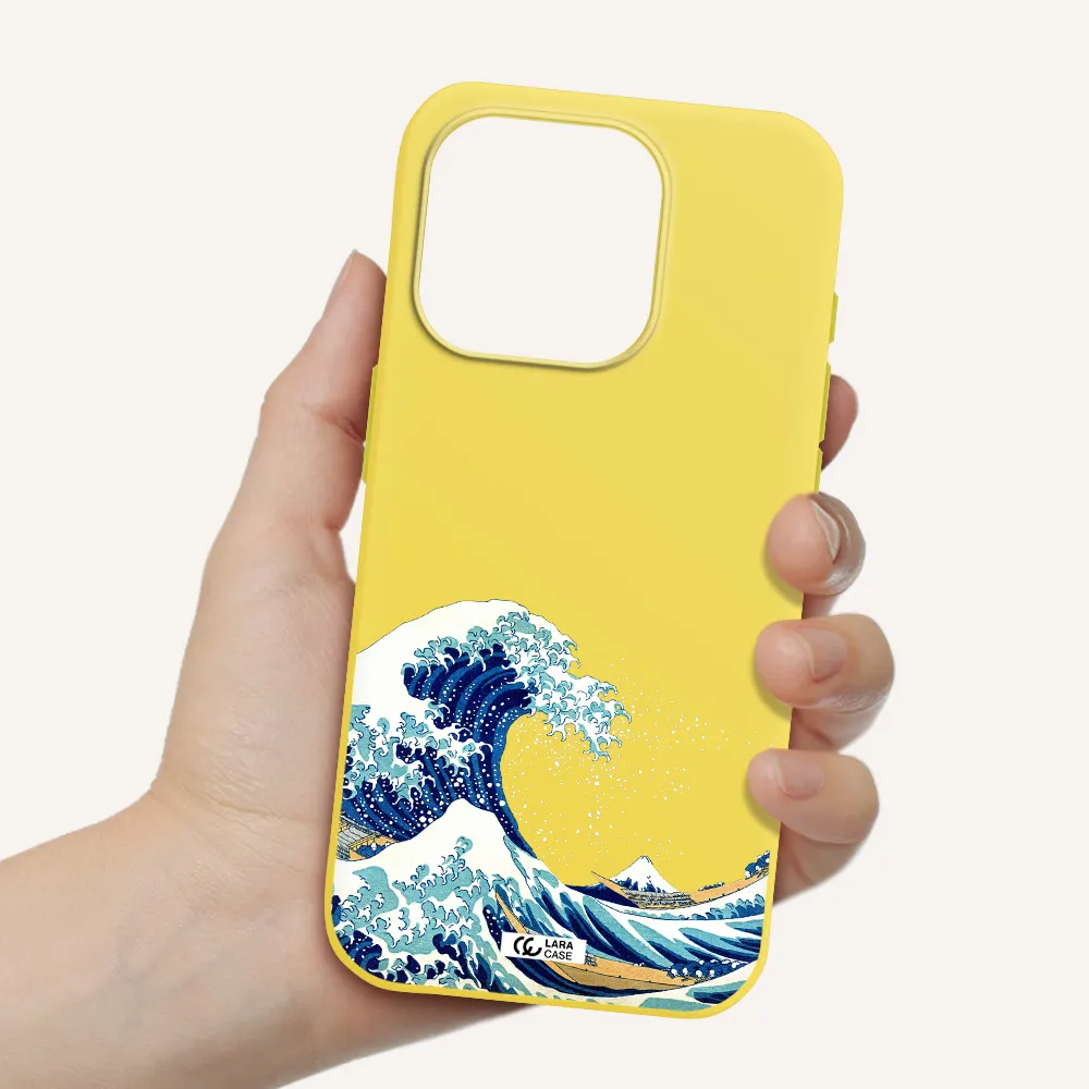 Great Wave Apple Iphone 15 Pro Silicone Canary Yellow Case