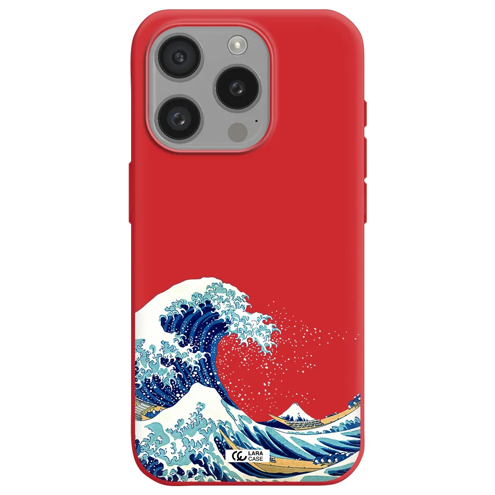 Great Wave Apple Iphone 15 Pro Silicone Imperial Red Case