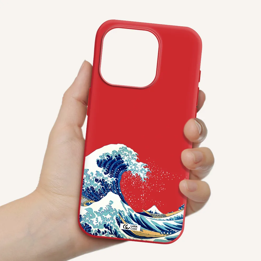 Great Wave Apple Iphone 15 Pro Silicone Imperial Red Case