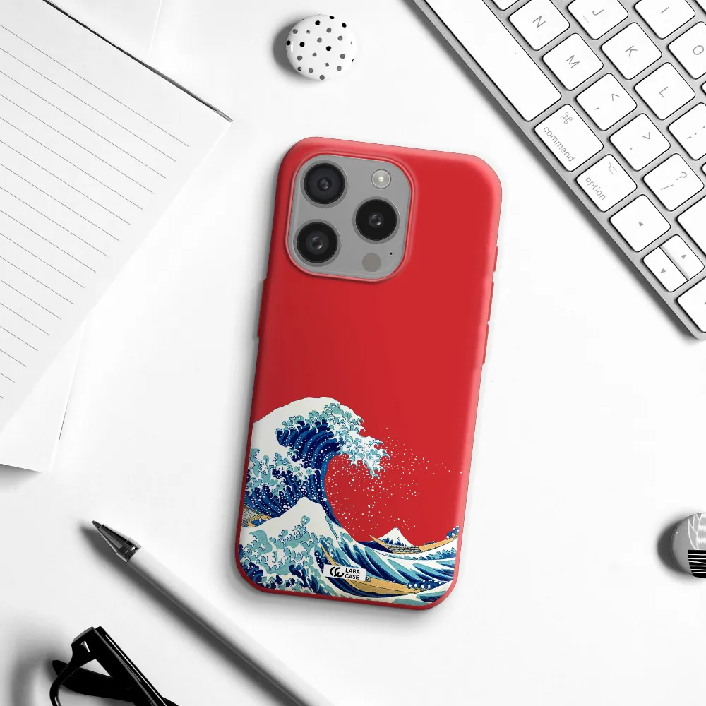 Great Wave Apple Iphone 15 Pro Silicone Imperial Red Case