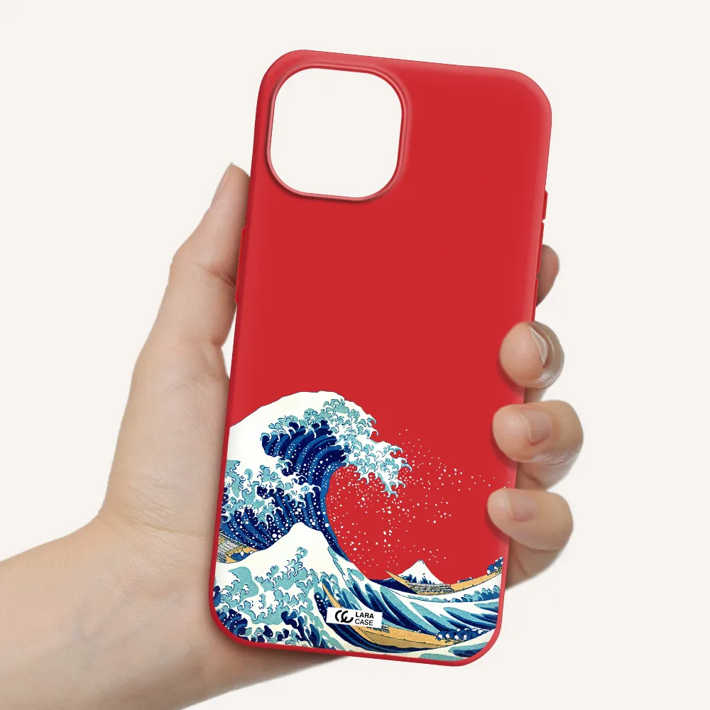 Great Wave Apple Iphone 15 Silicone Imperial Red Case