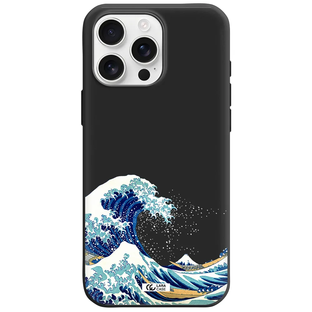 Great Wave Apple Iphone 16 Pro Max Silicone Black Case